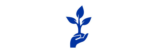 Hand holding a plant icon